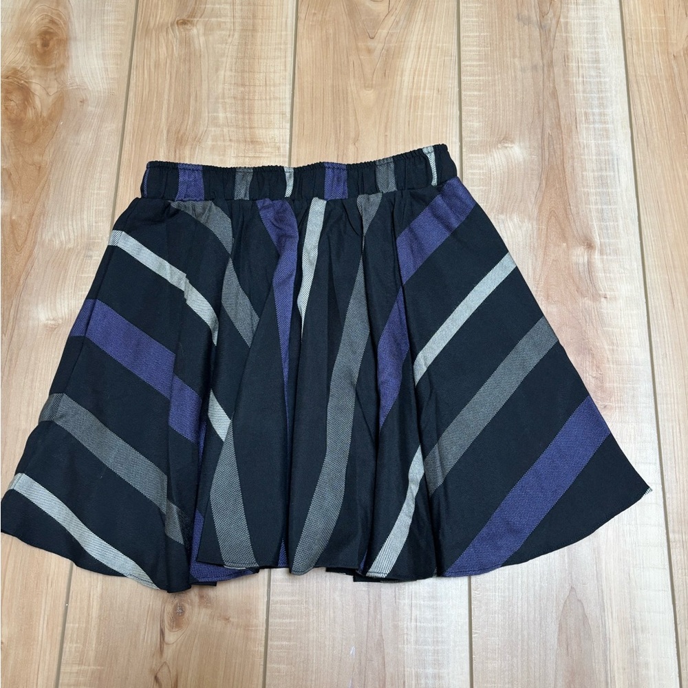 BCBGeneration Black and Purple Striped Skirt, small